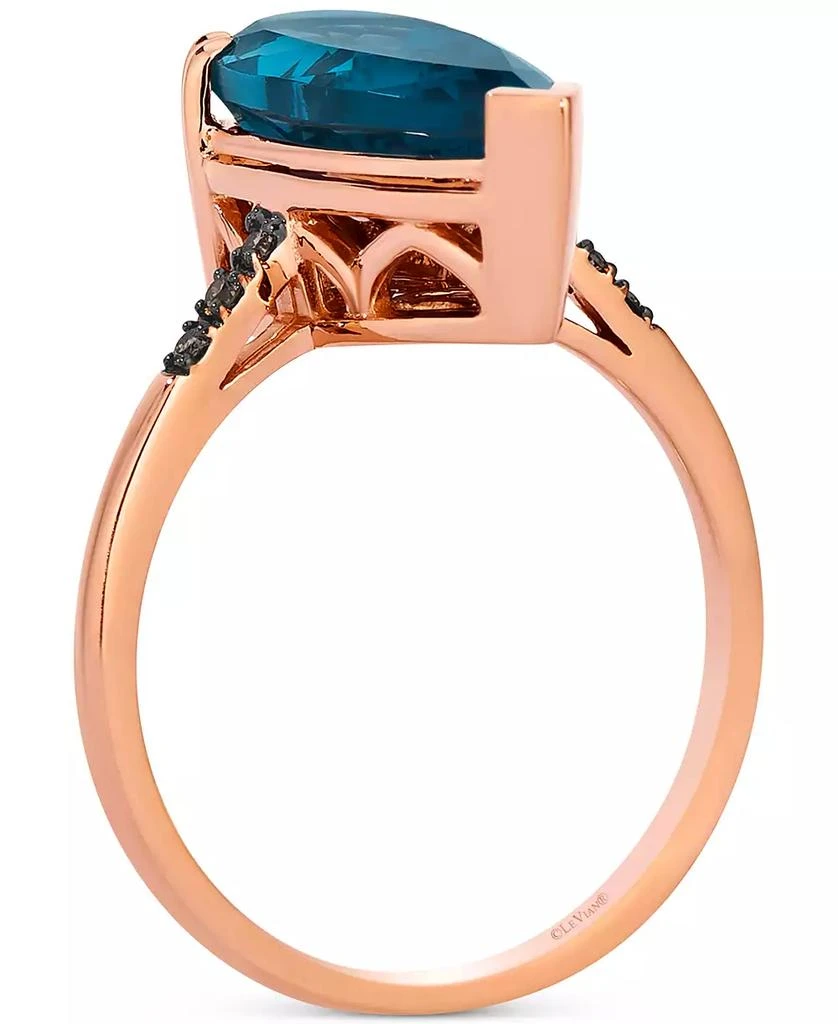 Le Vian Chocolatier® Deep Sea Blue Topaz™ (3-1/2 ct. t.w.) 
Chocolate Diamond® (1/20 ct. t.w.) Ring in 14k Rose Gold 2