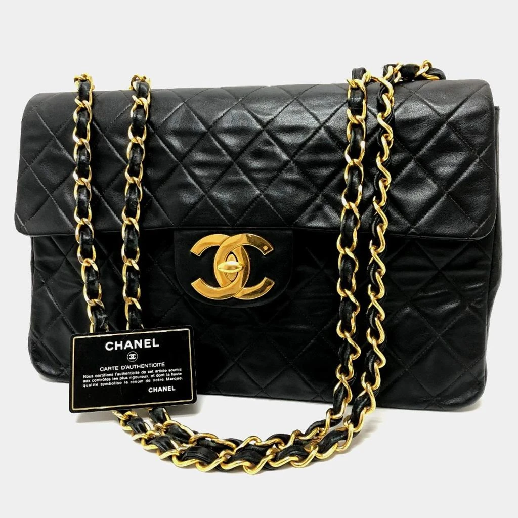 Chanel Chanel Black Quilted Lambskin Maxi Jumbo XL Classic Single Flap Bag 1