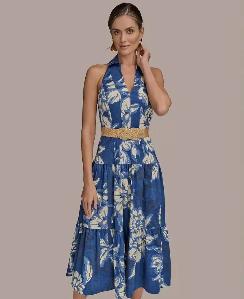 Women's Halter Belted Floral Print Midi Dress  On Sale Now with Up to 40%  Off | Discover Exclusive Deals & Savings at BeyondStyle  Authentic Donna  Karan dress|women's fashion|dresses with Limited-Time