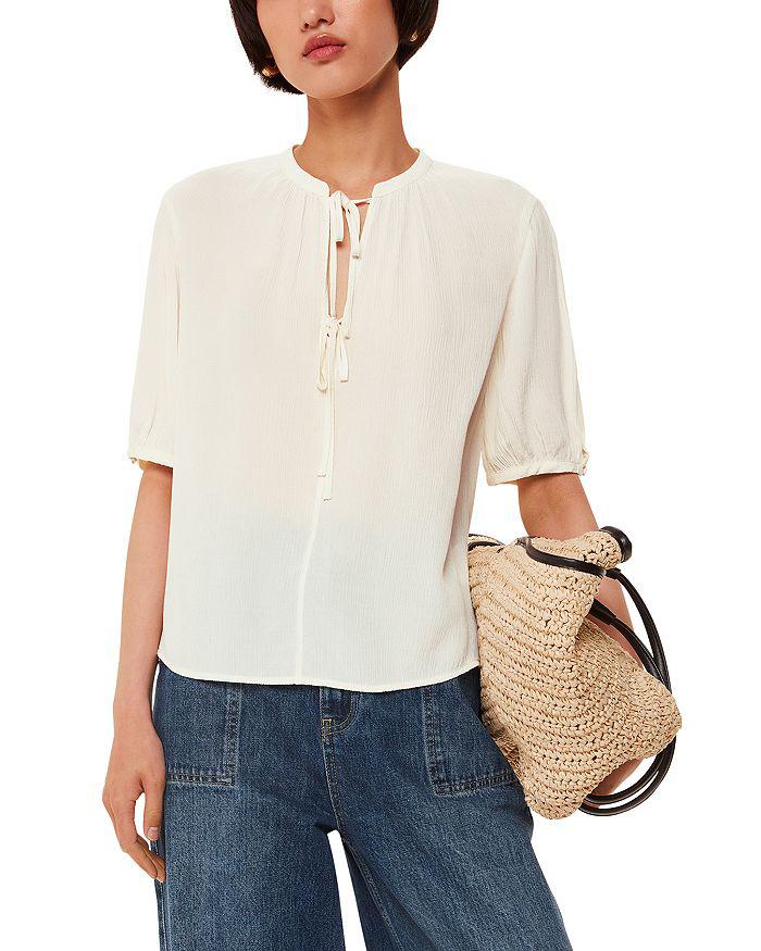 Whistles Jessie Tie Front Blouse