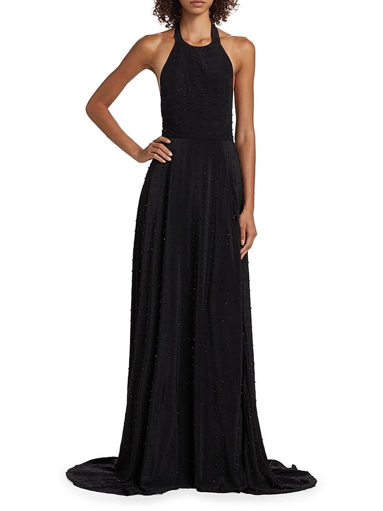Azeeza Rosa Sequined Silk Sleeveless Gown 3
