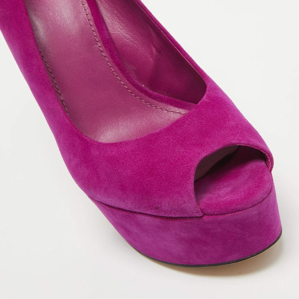 Brian Atwood Brian Atwood Pink Suede Peep Toe Platform Slingback Sandals Size 38.5 7