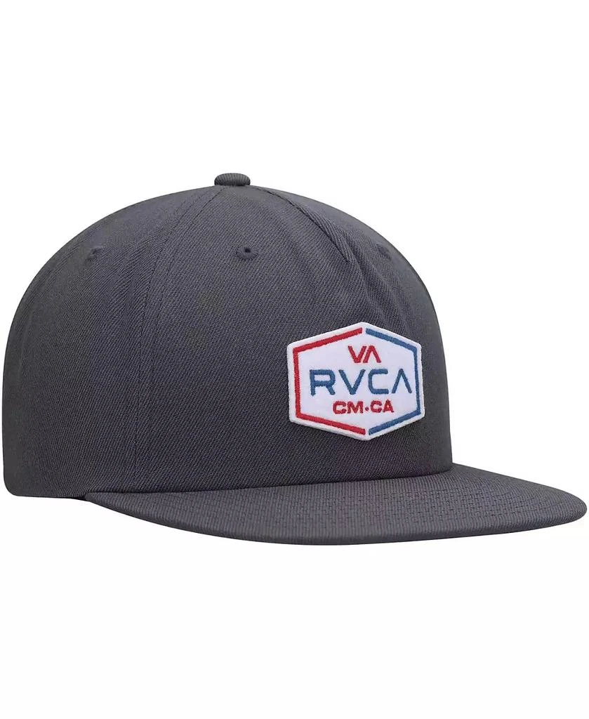 RVCA Men's Charcoal Layover Snapback Hat 3