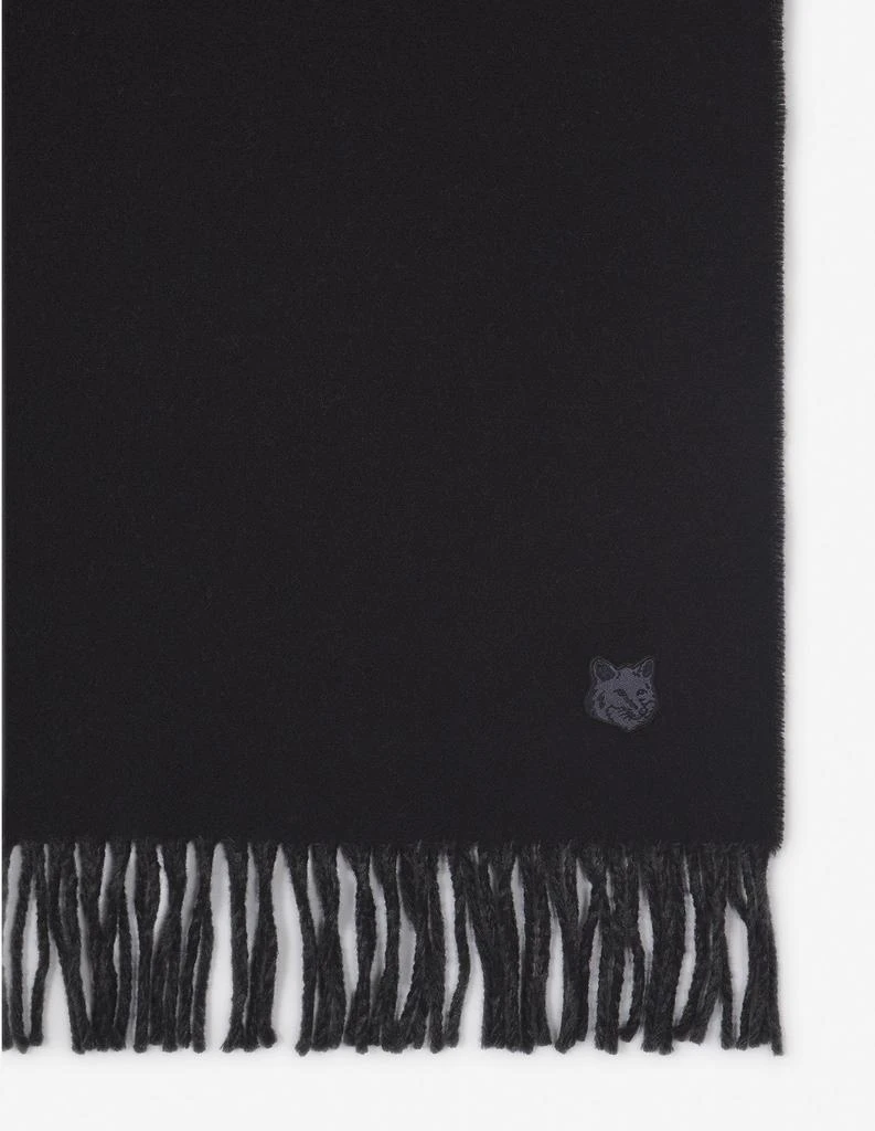 Maison Kitsune Bold Fox Head Patch Scarf - Black/Charcoal - Homme 3