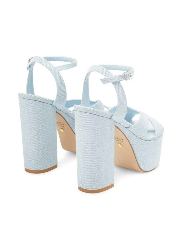 Stuart Weitzman 140MM Platform Denim Sandals 3