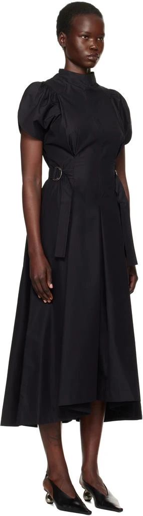 3.1 Phillip Lim Black Puff Sleeve Poplin Flare Midi Dress 2