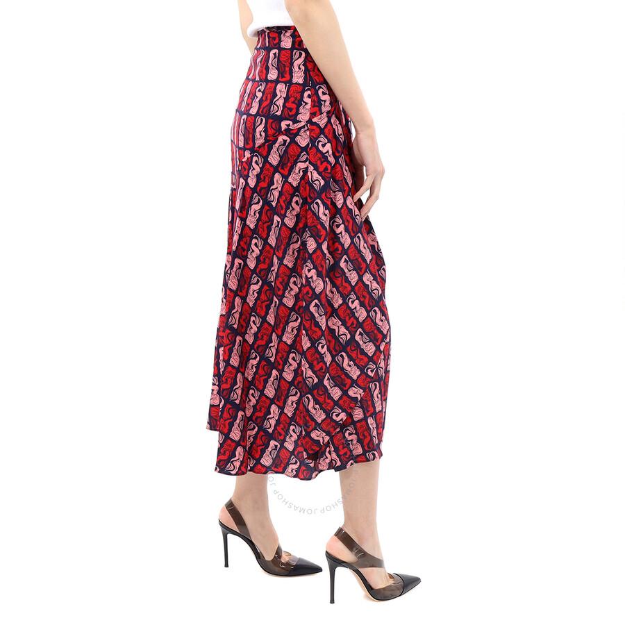 Kenzo Midnight Blue Mermaid Print Wrap Skirt