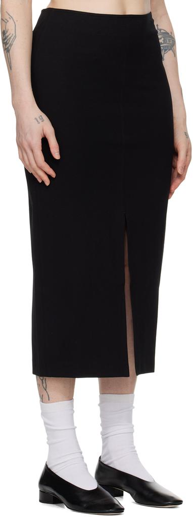 Filippa K Black Heavy Midi Skirt