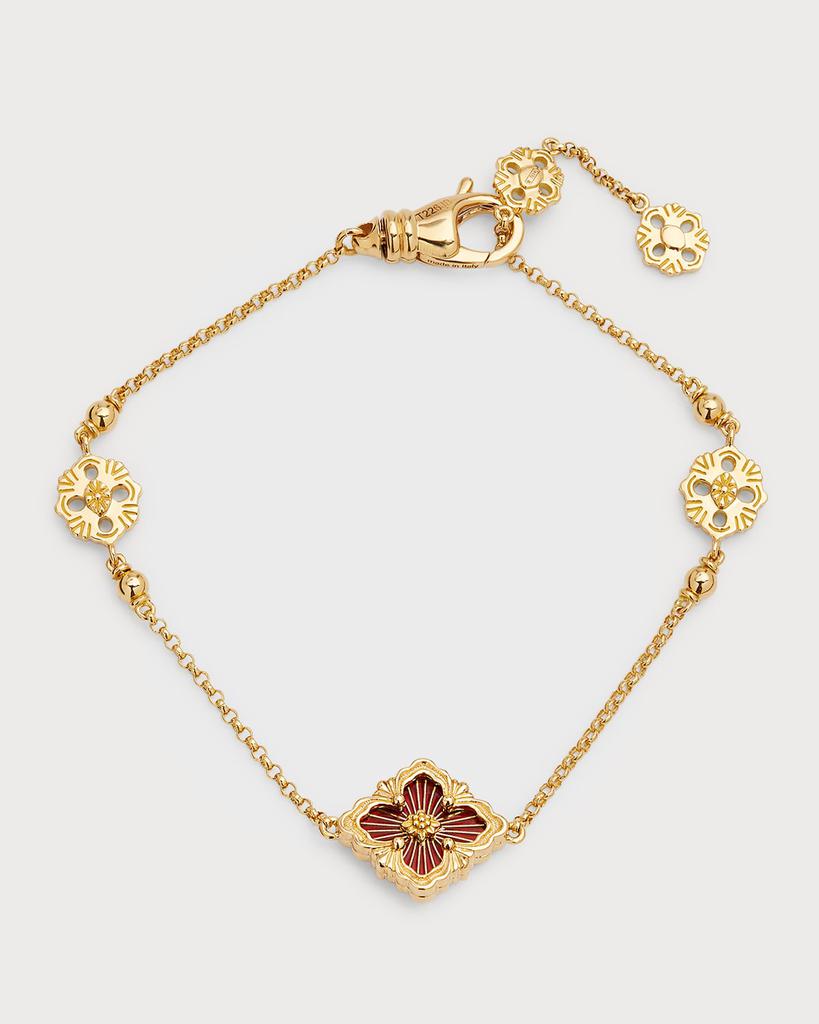 Buccellati Opera Tulle 18K Yellow Gold Red Enamel Bracelet