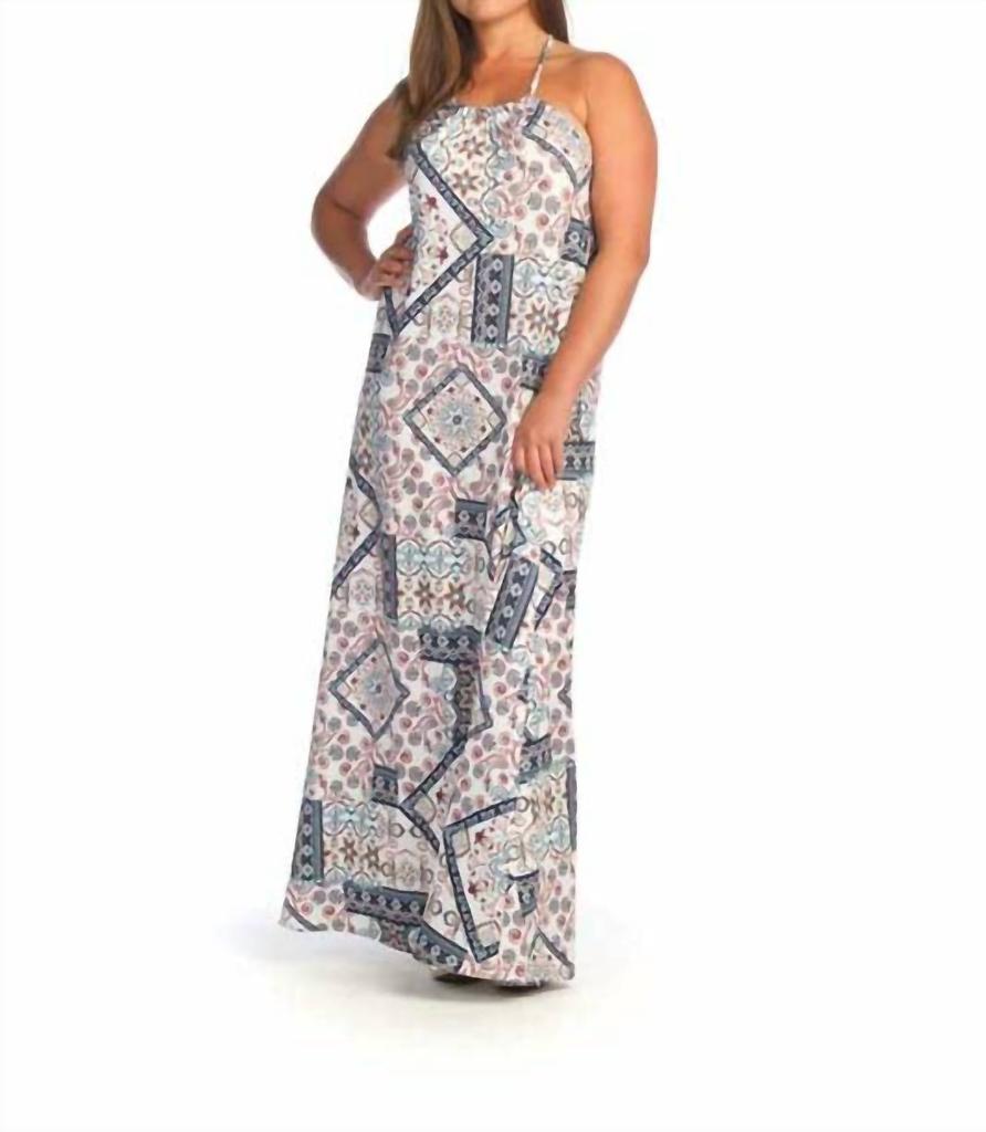Papillon Papillon - Stretch Patchwork Backless Halter Dress