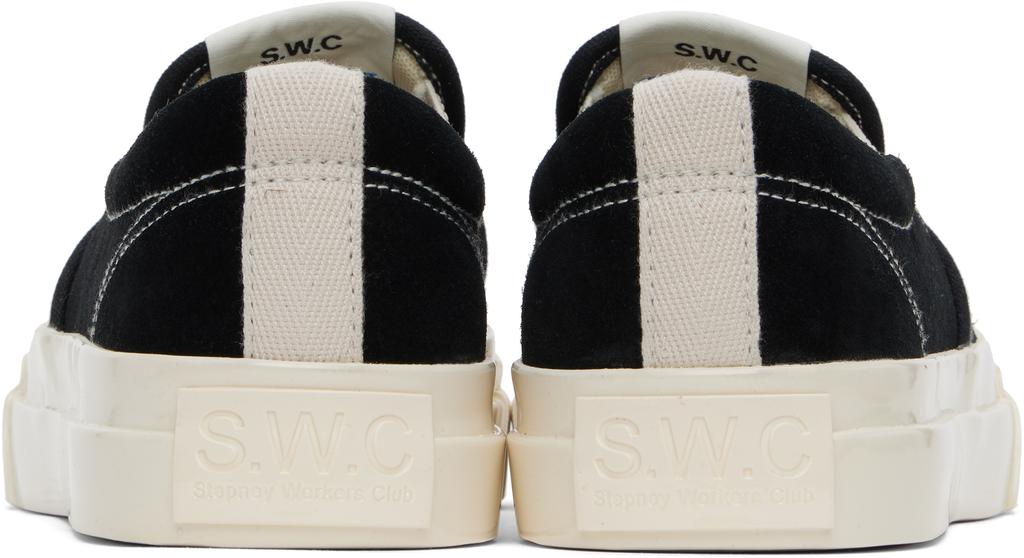 Stepney Workers Club Black Lister Optical Suede Sneakers