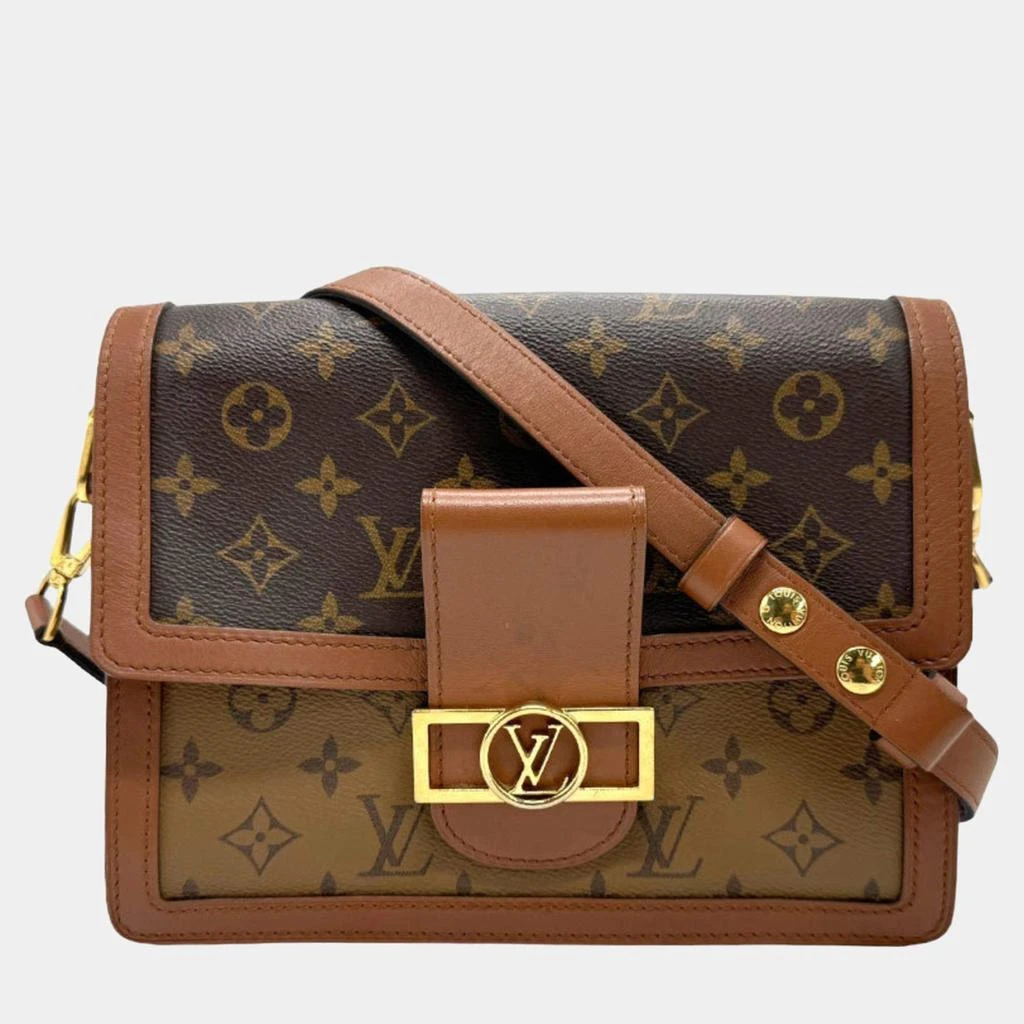 Louis Vuitton Louis Vuitton Brown Monogram Reverse Canvas Dauphine MM Shoulder Bag 1