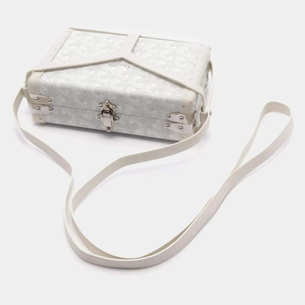 Goyard Goyard White Goyardine Coated Canvas Minaudière Trunk Shoulder Bag 3