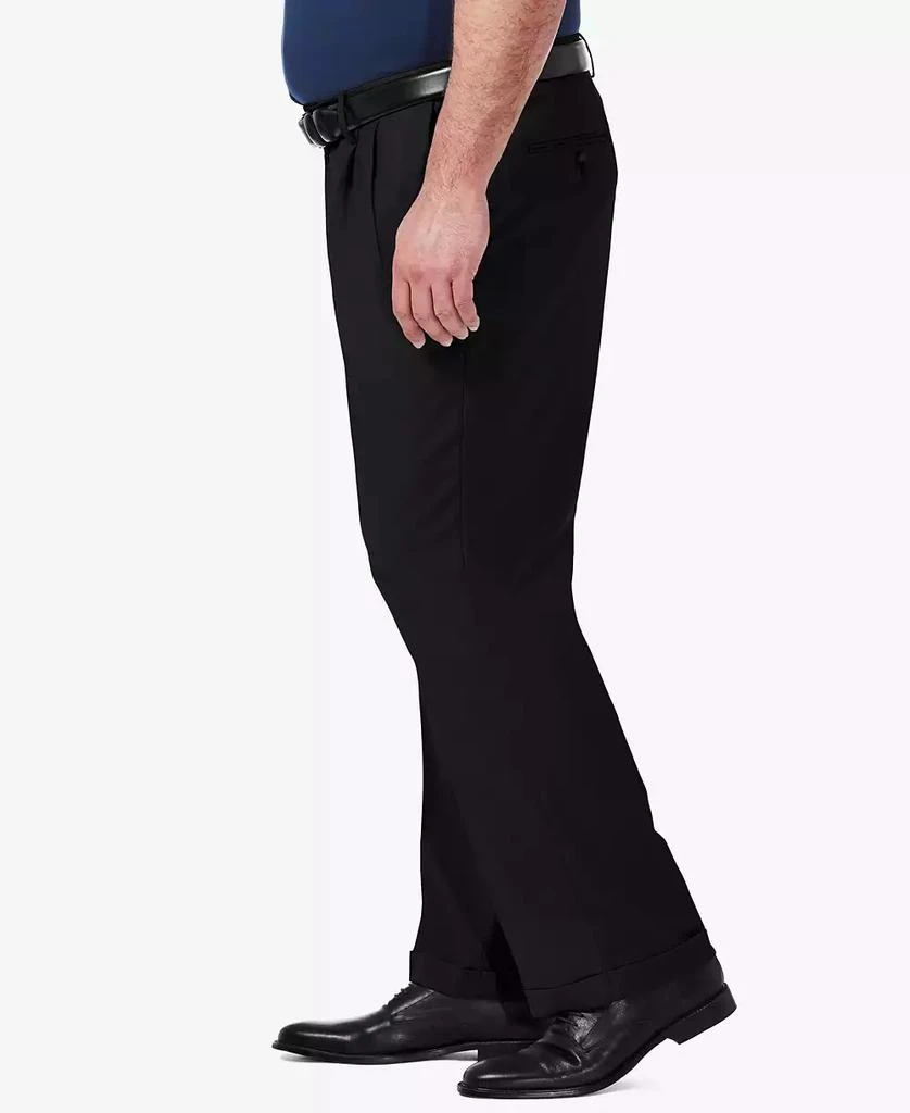 Haggar Men's Big & Tall Premium Comfort Stretch Classic-Fit Solid Pleated Dress Pants 3