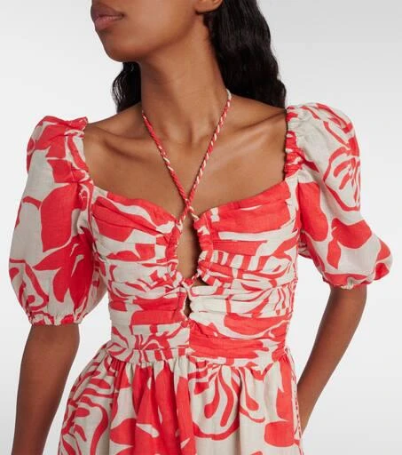 Faithfull the Brand Odelia floral linen minidress 4