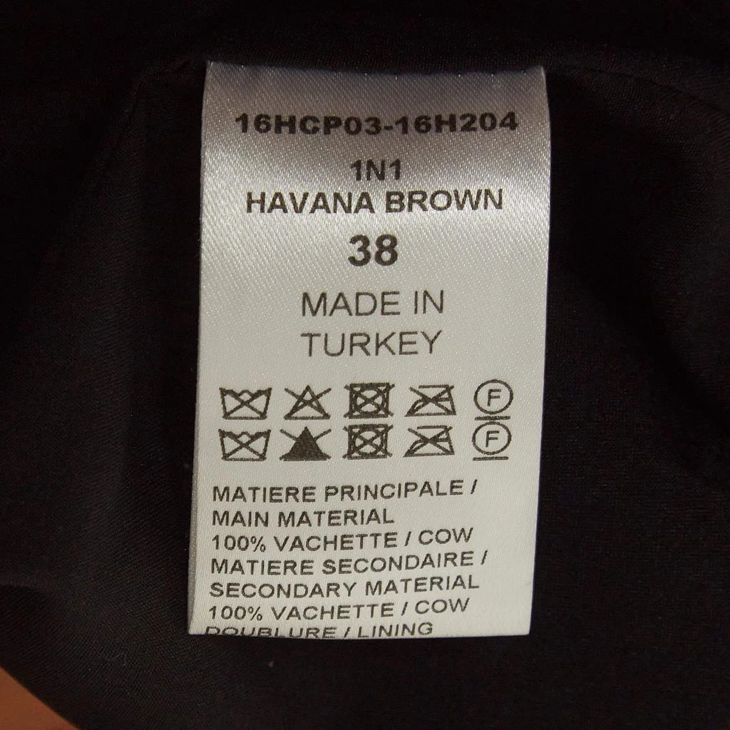 Chloé Chloe Havana Brown Leather Straight Leg Trousers M 6