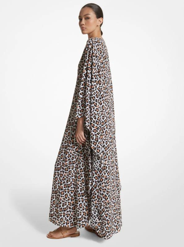Michael Kors Leopard Organic Silk Crepe De Chine Caftan 2