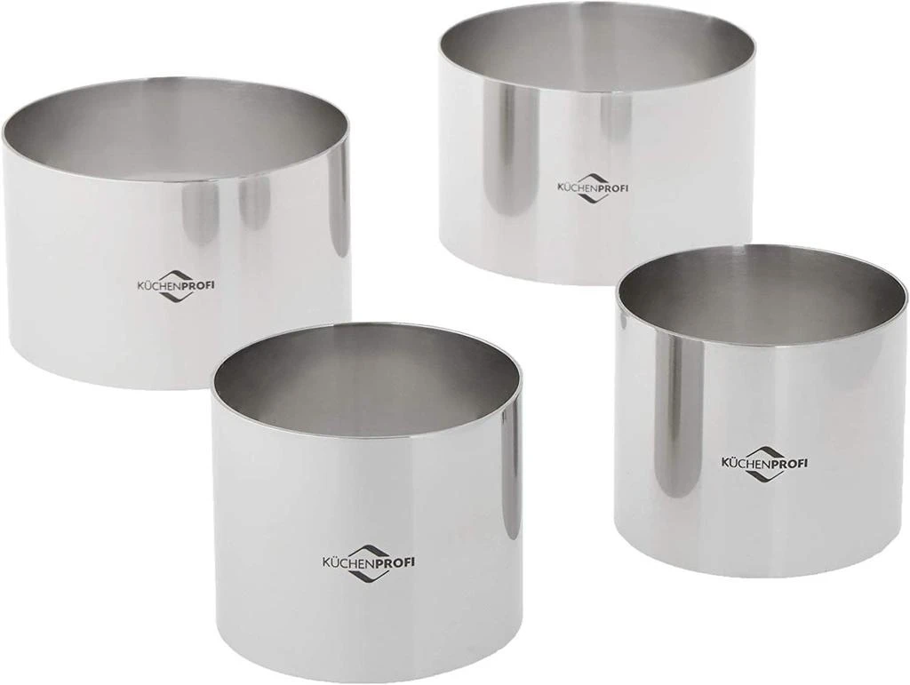 Kuchenprofi Cooking Ring Molds, 4 Piece Set, 2.5-Inch
3-Inch, Stainless