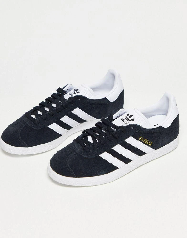 Adidas adidas Originals Gazelle trainers in black with white detail 2