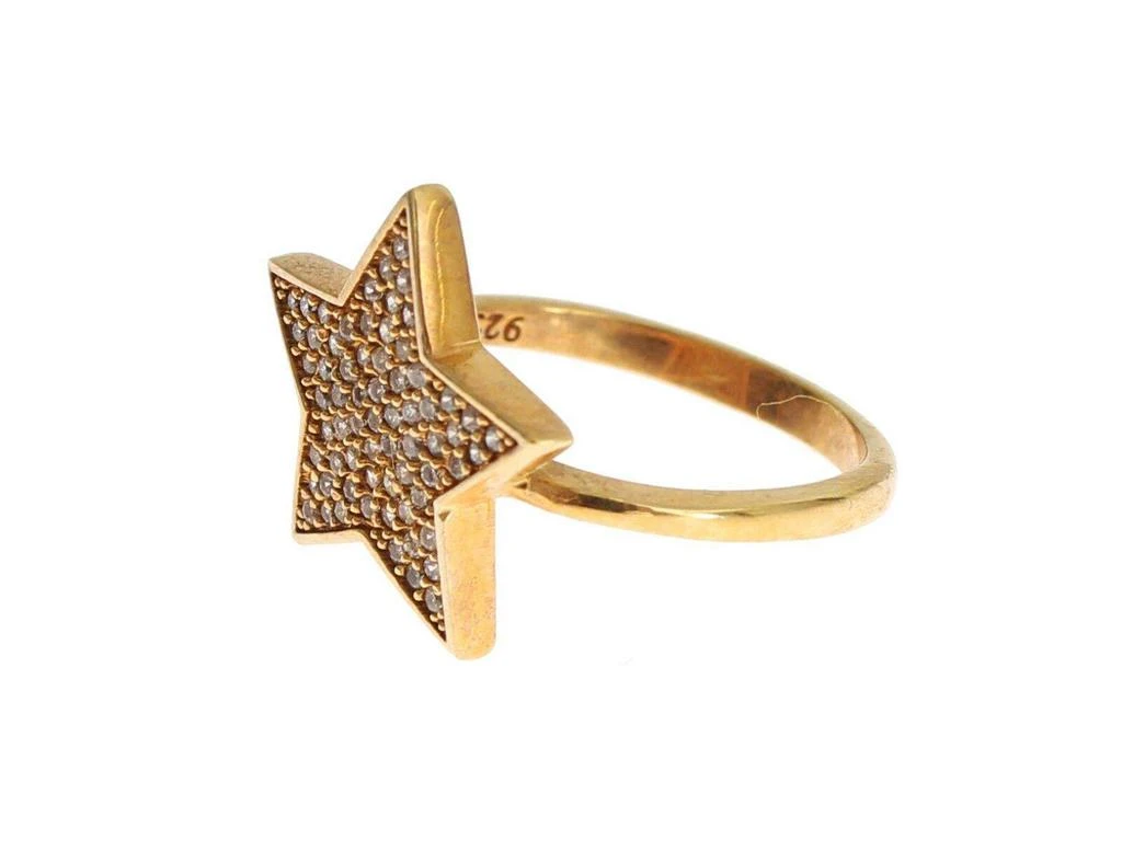 Nialaya Nialaya Star Gold 925 Silver Womens Clear Ring 3