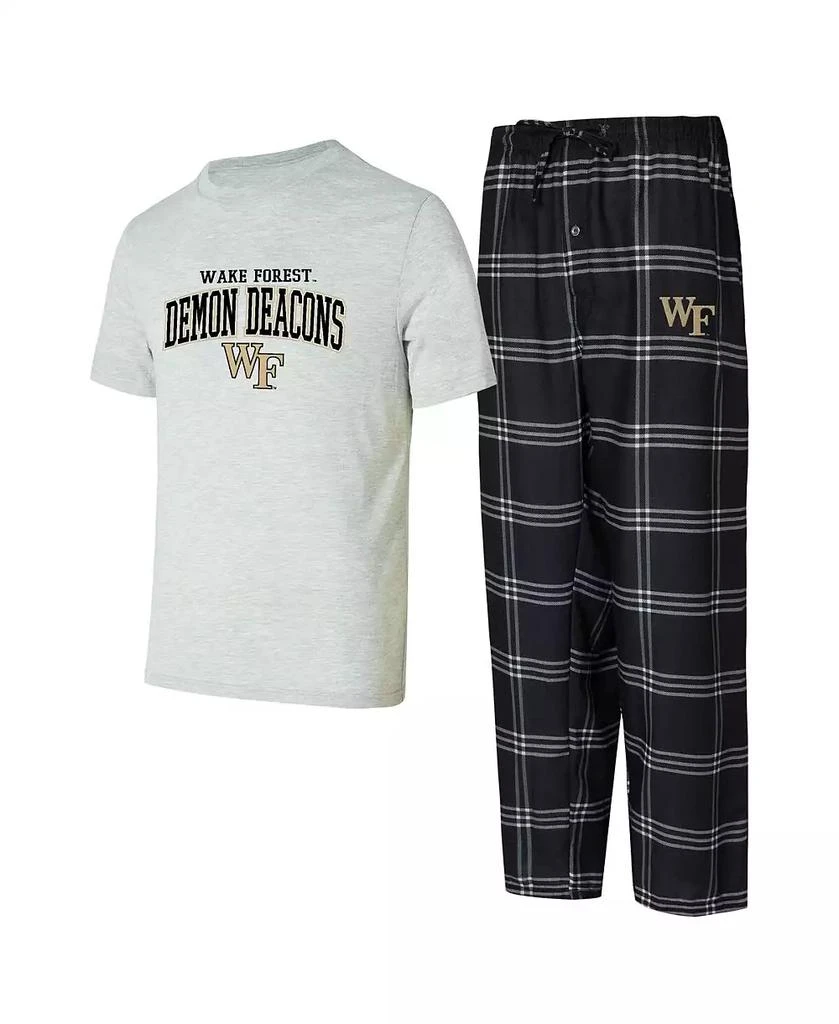 Concepts Sport Men's Black/Gray Wake Forest Demon Deacons T-Shirt Pants Sleep Set 1