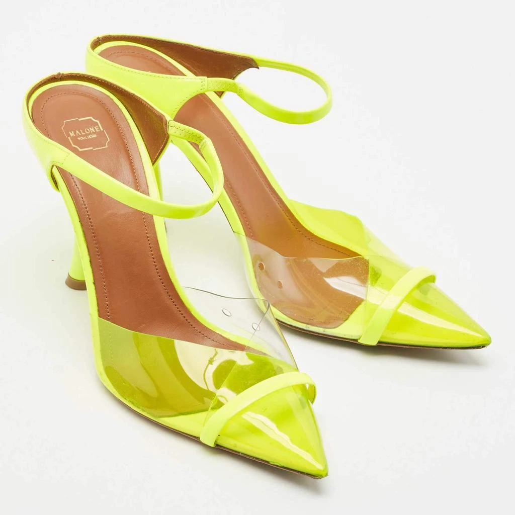 Malone Souliers Malone Souliers Green/Transparent PVC Maureen Pointed Toe Mules Size 40.5 4