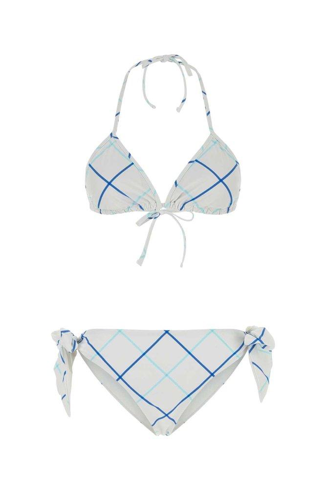 Burberry Burberry Checked Tie-Fastened Two-Piece Bikini