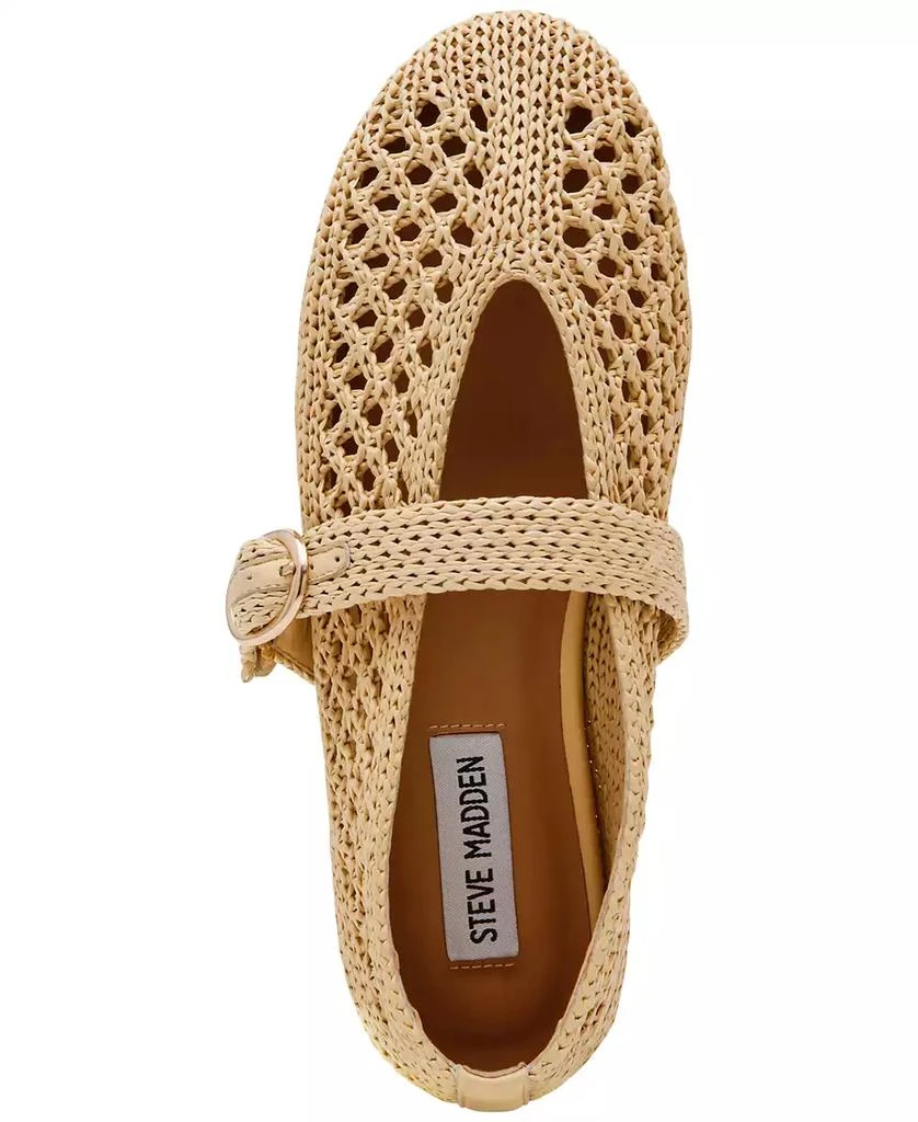 Steve Madden Women's Alara Raffia Mary Jane Flats 4