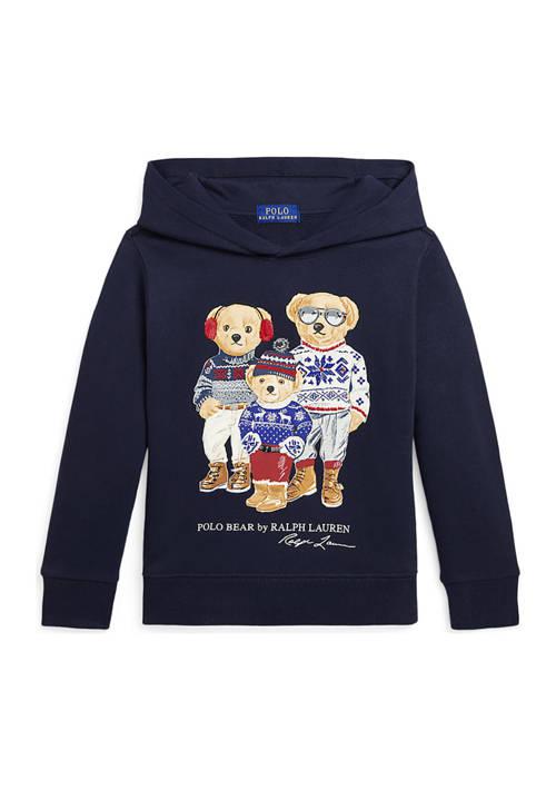 Ralph Lauren Lauren Childrenswear Boys 2 7 Polo Bear Family Fleece Hoodie