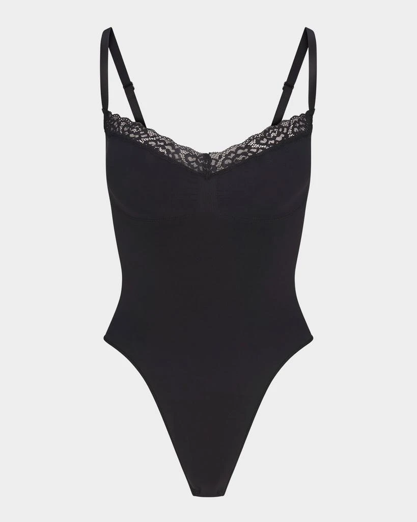 SKIMS Seamless Sculpt Lace-Trim Thong Bodysuit 1