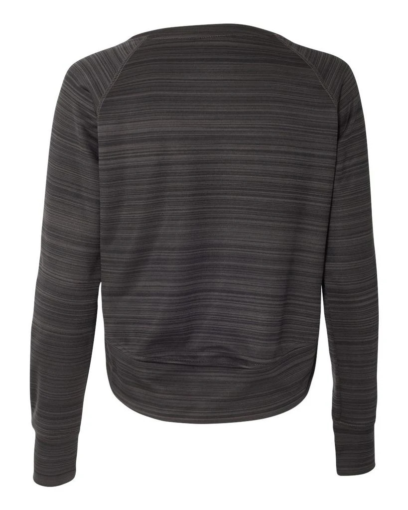 J America Women's Odyssey Striped Performance Fleece Hi-Low Crewneck Sweatshirt 2