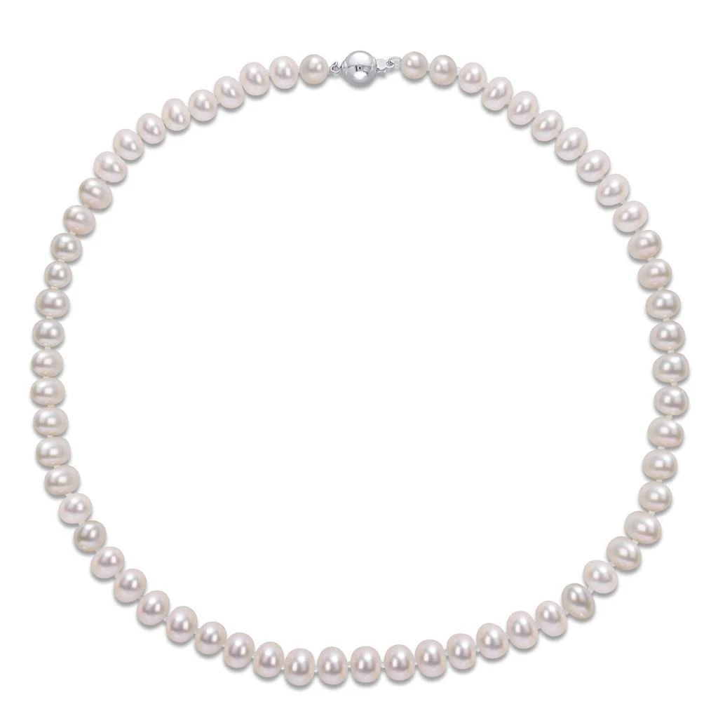 Mimi & Max 7-7.5mm Cultured Freshwater Pearl 18" Strand with Sterling Silver Ball Clasp 6