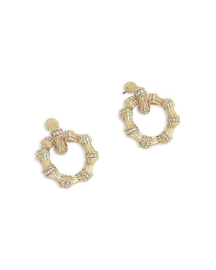 Anabel Aram Sculpted Bamboo Double Hoop Earrings in 18K Gold Plated 3