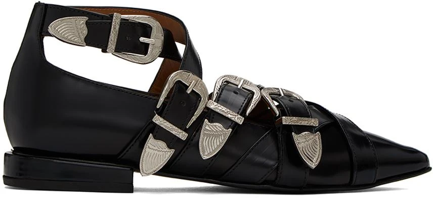 Toga Pulla Black Criss-Cross Ballerina Flats 1