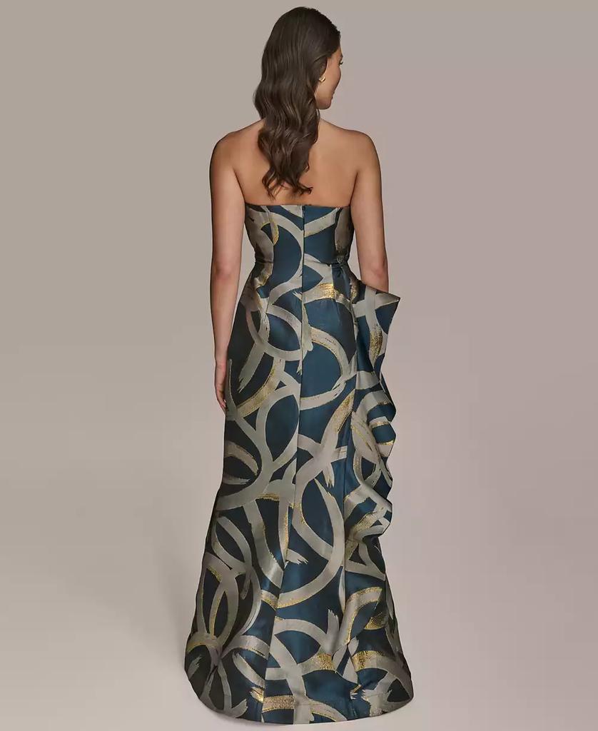 Donna Karan Women's Metallic-Print Strapless Gown