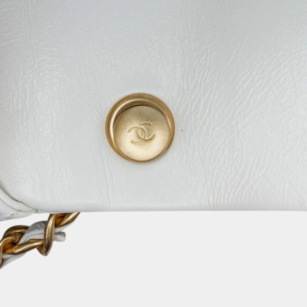 Chanel Chanel White Leather Mini Pearl Side Flap Bag 7