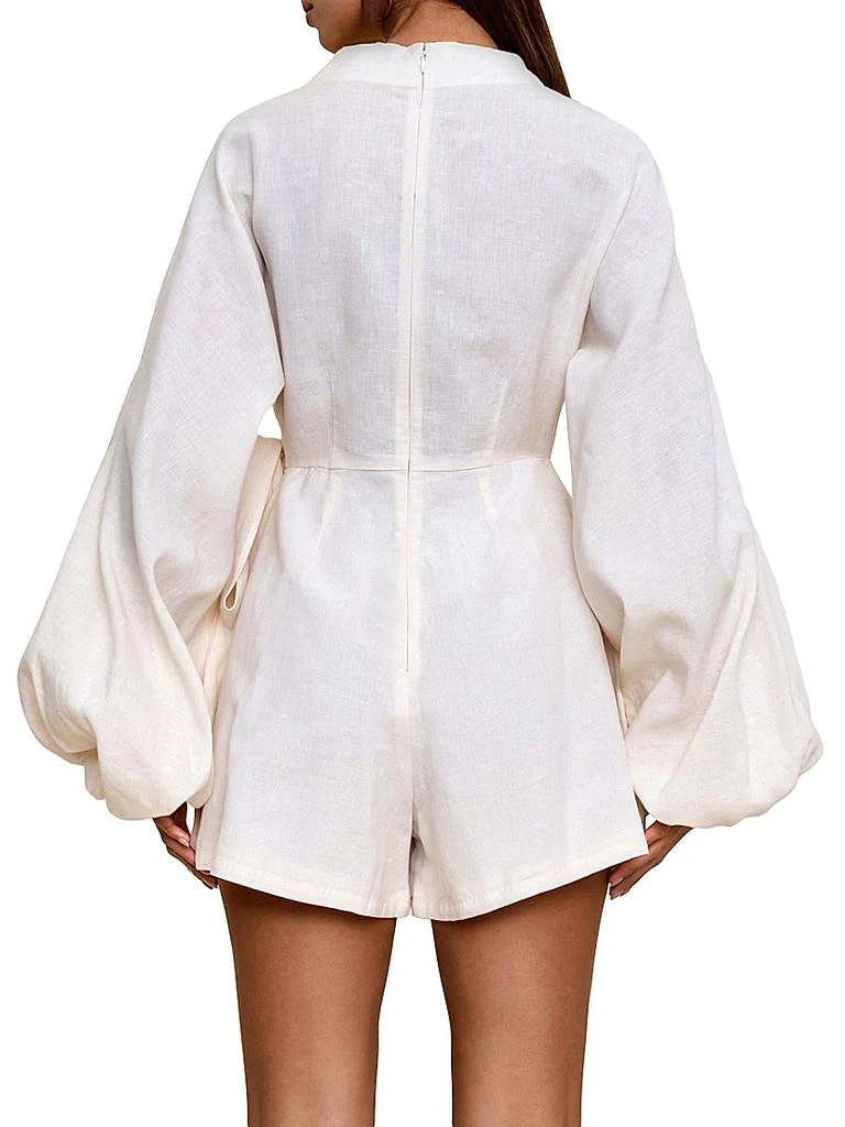 Andrea Iyamah Baso Linen-Blend Romper 4
