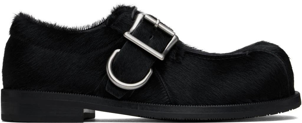 Martine Rose Black Bulb Toe Buckle Loafers 1
