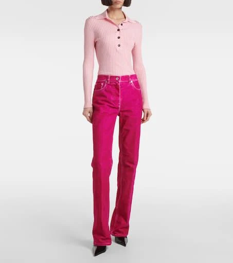 Salvatore Ferragamo Cotton-blend drill straight pants 7