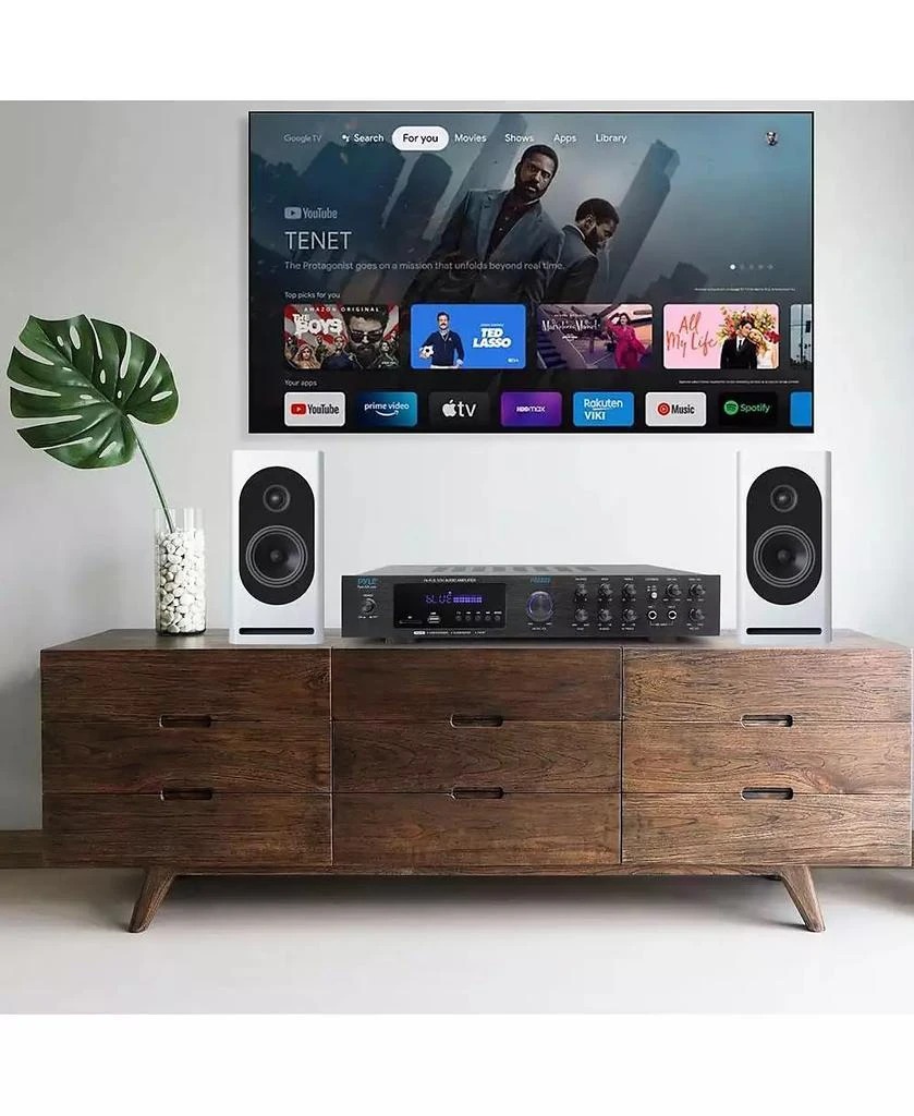 Pyle 5-Channel Audio Amplifier - Multi-Source 1/4” Audio/Microphone Input, USB/SD Readers, FM Radio, Built-in Bluetooth for Wireless Audio Streaming 7