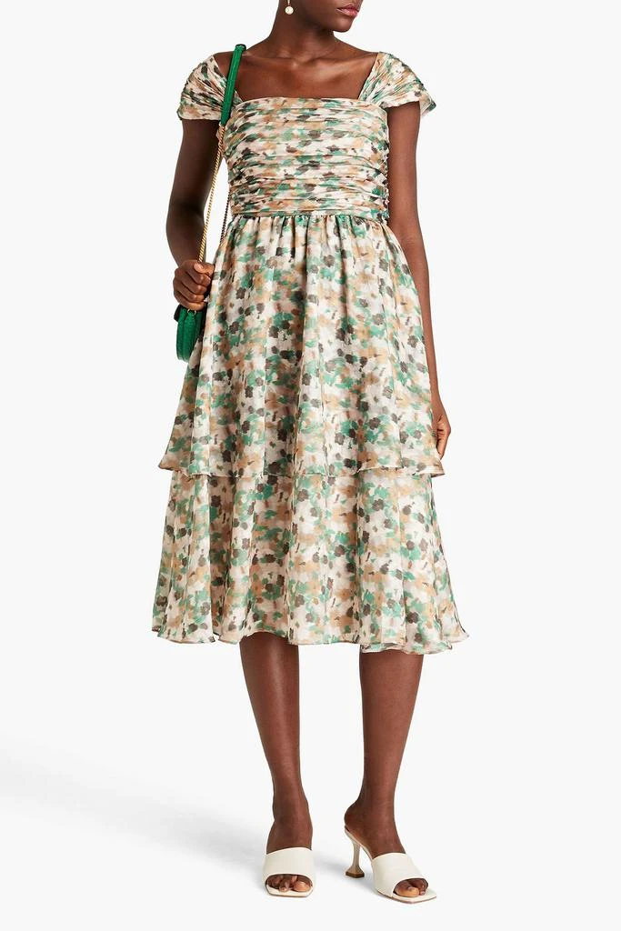 MIKAEL AGHAL Tiered fil coupé midi dress 2