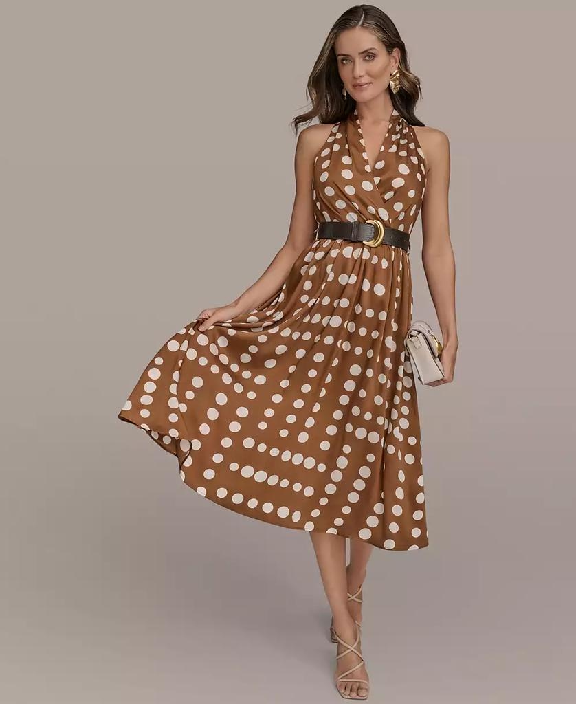 Donna Karan Women's Printed Belted Sleeveless Dress