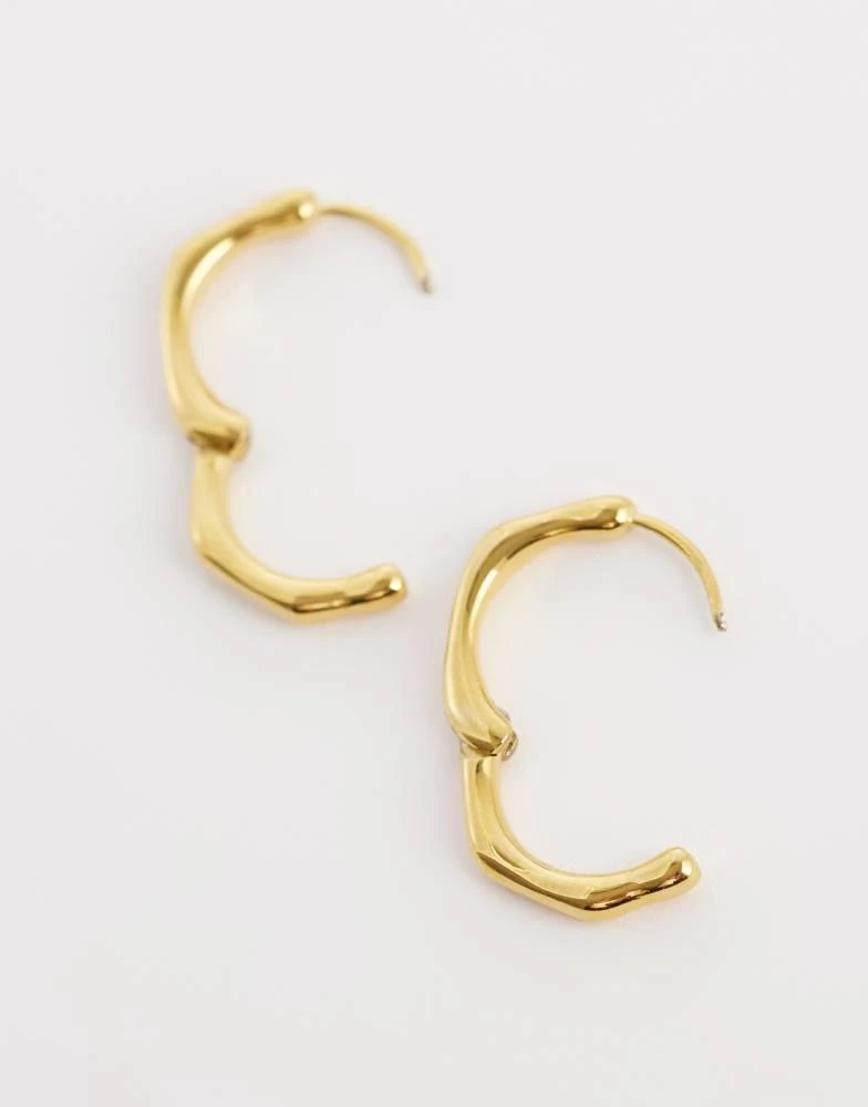 Abbott Lyon Abbott Lyon molten hoop earrings in 18k plated stainless steel in gold 4