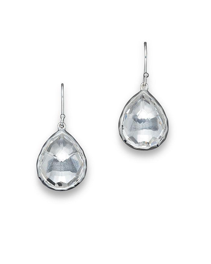 Ippolita Sterling Silver Rock Candy Small Teardrop Earrings in Clear Quartz