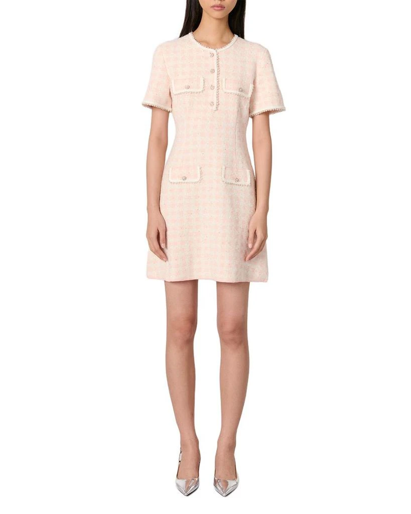 Maje Tweed Effect Knit Short Dress 8