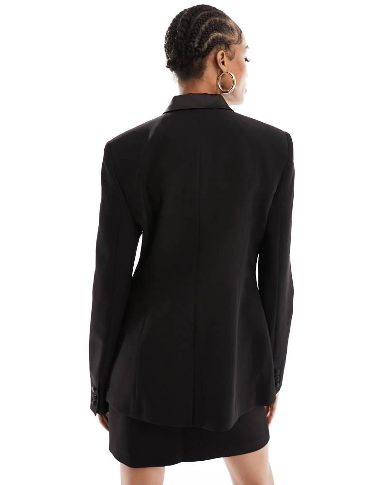 ASOS ASOS DESIGN Tall tux double breasted blazer in black 2