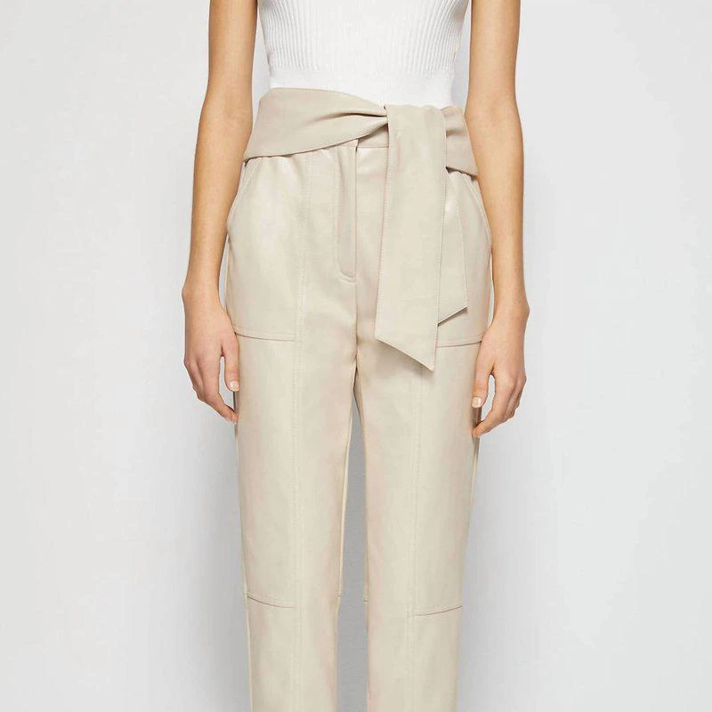 SIMKHAI Tessa Vegan Leather Tie Waist Pant 2