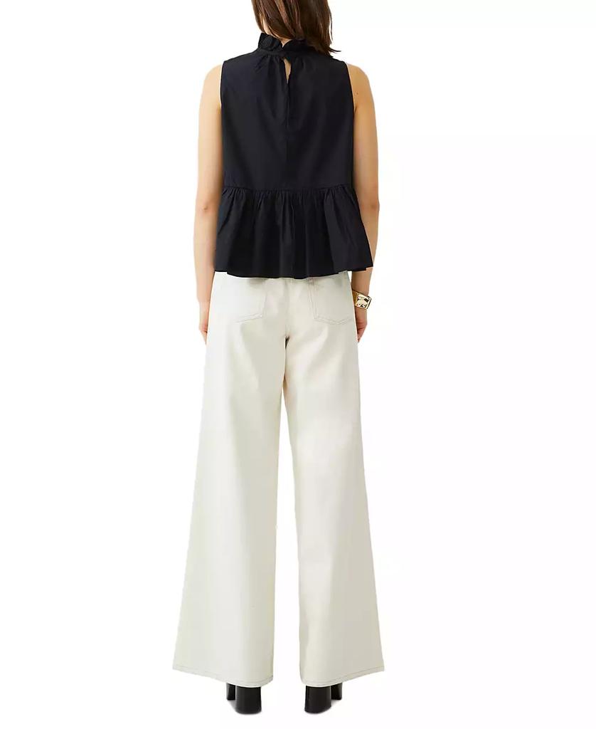 French Connection Women's Rhodes Cotton Poplin Ruffled Top