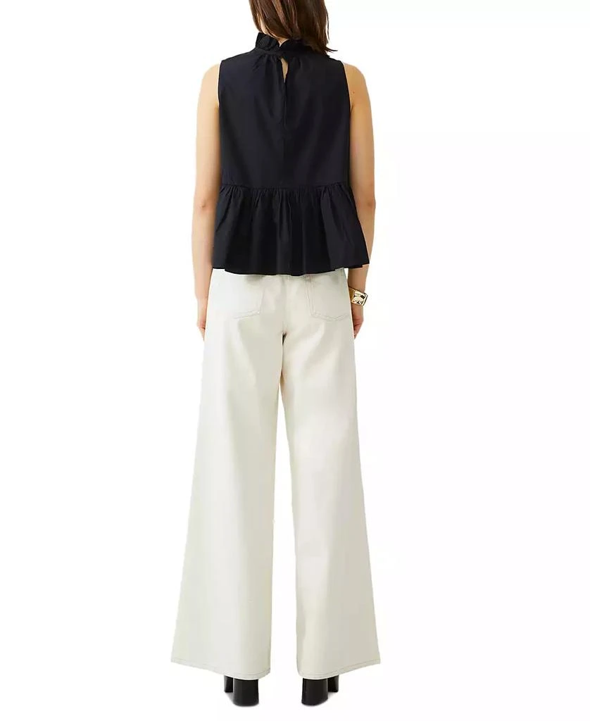 French Connection Women's Rhodes Cotton Poplin Ruffled Top 2