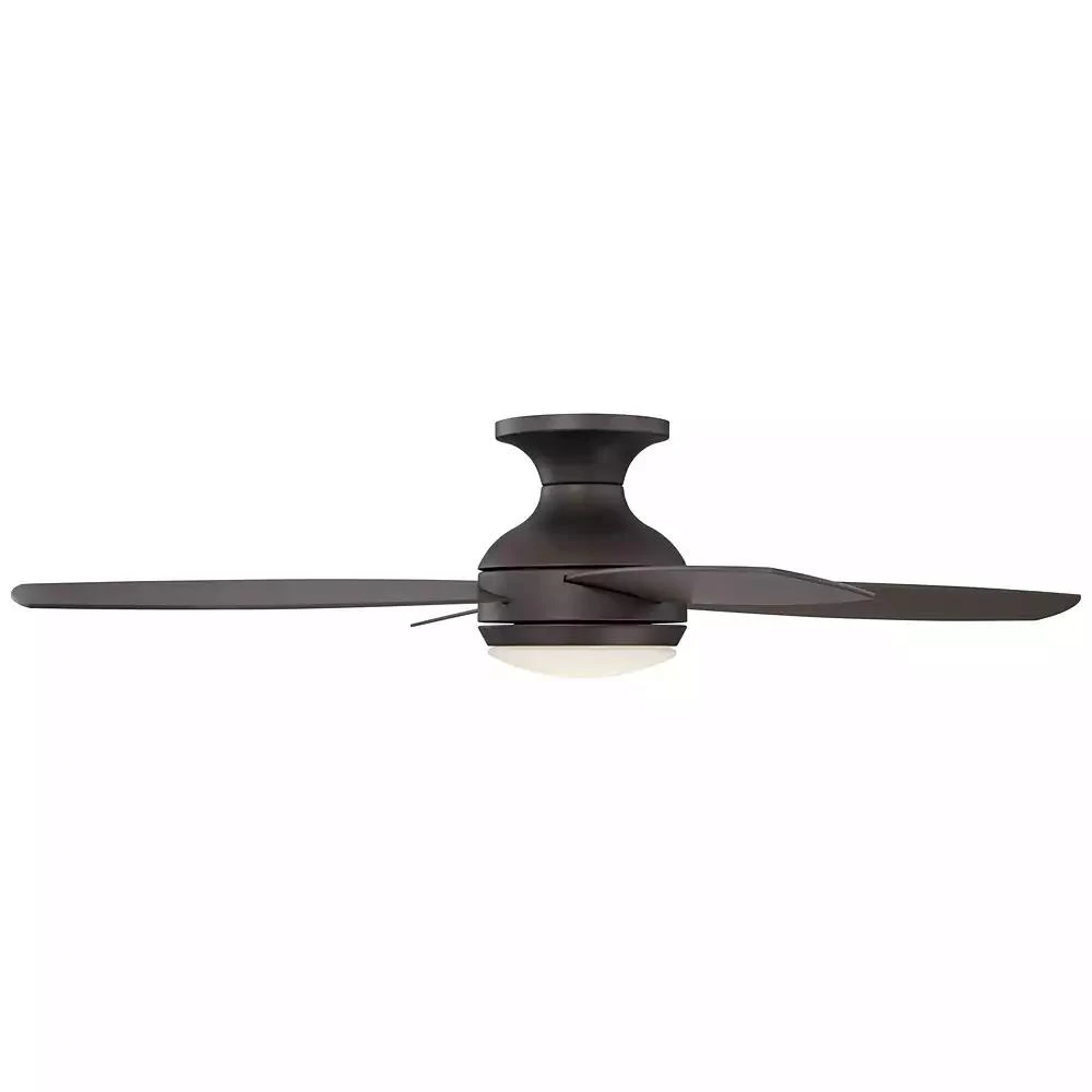 Casa Vieja 52" Casa Elite Mid Century Modern Indoor Ceiling Fan 4 Blade LED Light Remote Control Oil Rubbed Bronze Finish Hugger 7